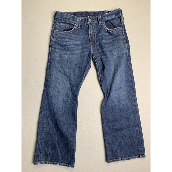 Silver Jeans Co. Men's 36x30 (36x28) Blue Zac Selvedge Thick Stitch Bootcut - Picture 1 of 9